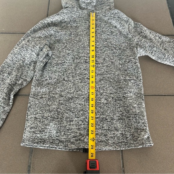 Grey Zip-Up Hoodie with Neon Accents - Picture 7 of 12